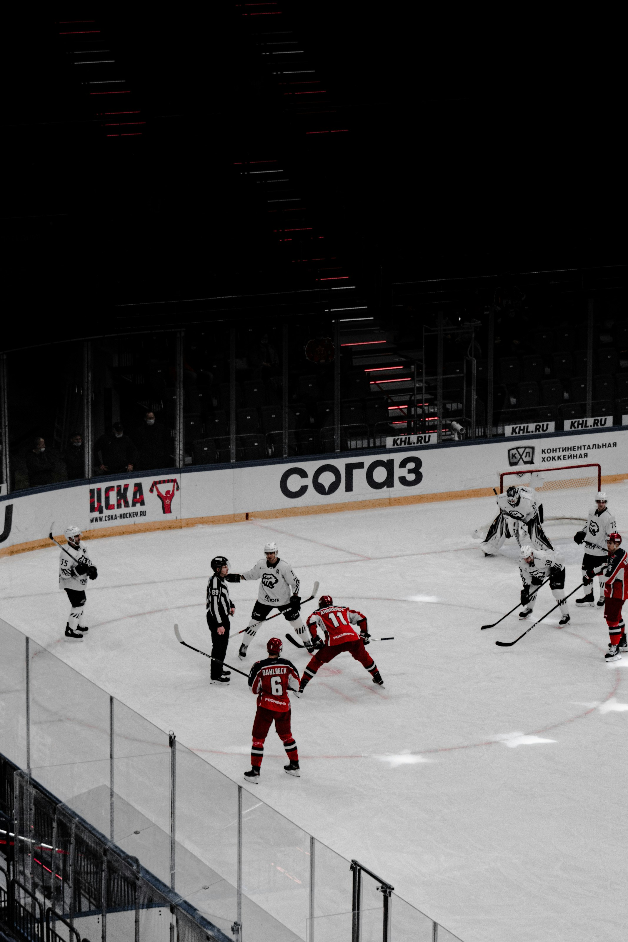 ice hockey players on ice hockey field